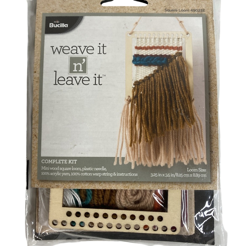 Bucilla Weave It Leave It Kit Square Loom 49023E 3.25" x 3.5" Instructions